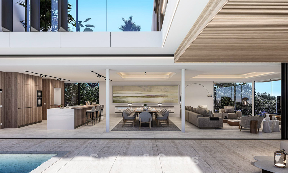 Villa de diseño arquitectónico en venta, en primera línea de golf, en una exclusiva urbanización privada en Sotogrande, Costa del Sol 790765