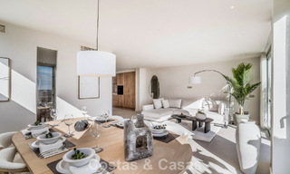 Apartamento de 3 dormitorios renovado de estilo moderno en venta con piscina y vistas al mar en Nueva Andalucía, Marbella 790792 
