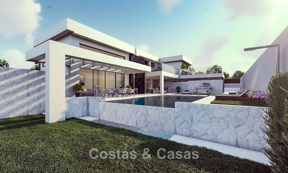 Villa de alta tecnología con vistas panorámicas al mar en venta en un entorno de golf popular cerca del centro de Estepona 791417