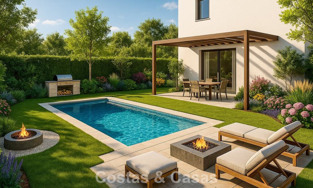 Villas adosadas modernas en venta con vistas de 360°, Mijas Costa, Costa del Sol 791805