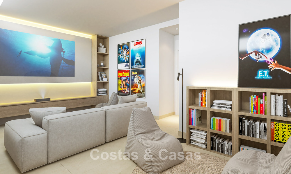 Adosados contemporáneos de diseño moderno en venta en un entorno de golf en Mijas Costa, Costa del Sol 791821
