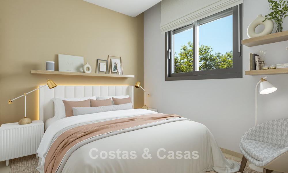 Adosados contemporáneos de diseño moderno en venta en un entorno de golf en Mijas Costa, Costa del Sol 791822