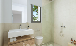Adosados contemporáneos de diseño moderno en venta en un entorno de golf en Mijas Costa, Costa del Sol 791826 