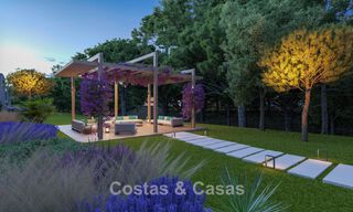 Adosados contemporáneos de diseño moderno en venta en un entorno de golf en Mijas Costa, Costa del Sol 791828 