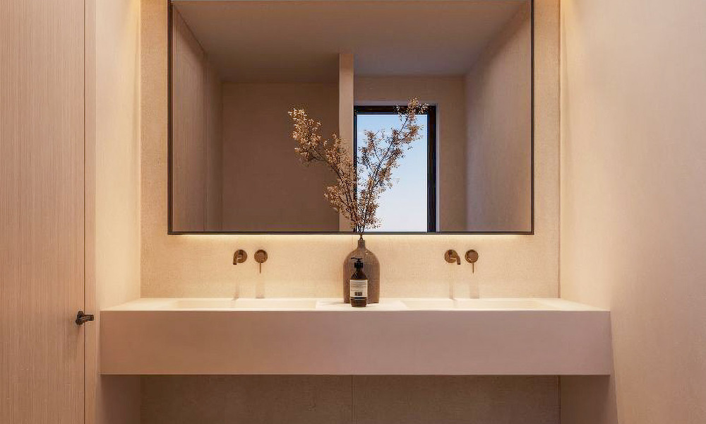 Apartamentos sobre plano en venta en una moderna urbanización de golf en la New Golden Mile entre Marbella y Estepona 792336