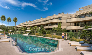 Apartamentos sobre plano en venta en una moderna urbanización de golf en la New Golden Mile entre Marbella y Estepona 792340 