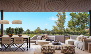 Apartamentos sobre plano en venta en una moderna urbanización de golf en la New Golden Mile entre Marbella y Estepona 792347 