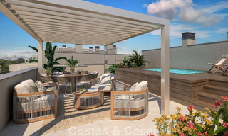 Apartamentos sobre plano en venta en una moderna urbanización de golf en la New Golden Mile entre Marbella y Estepona 792349 