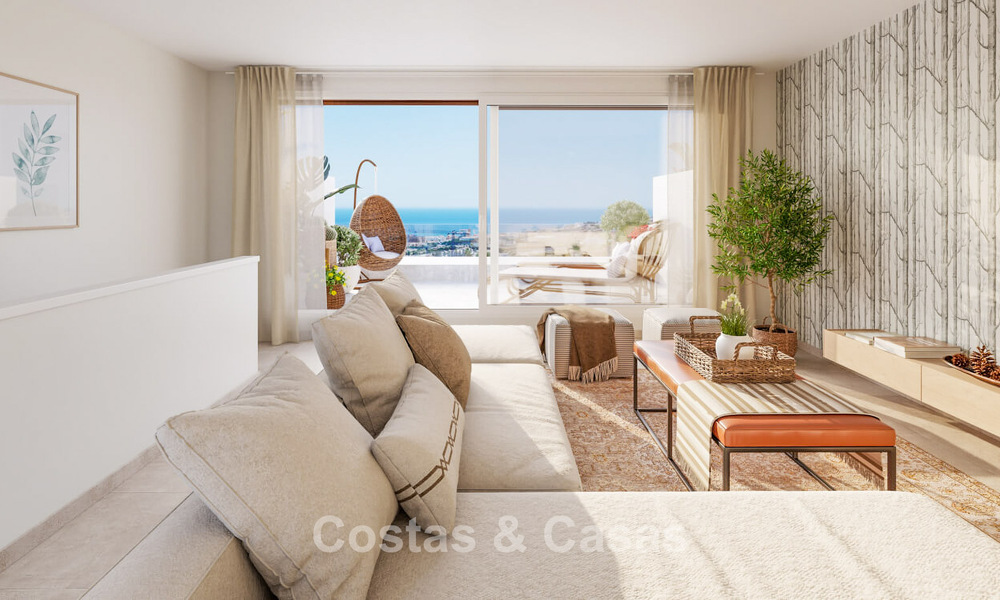 Adosados contemporáneos con impresionantes vistas al mar en venta en La Cala de Mijas, Costa del Sol 792667