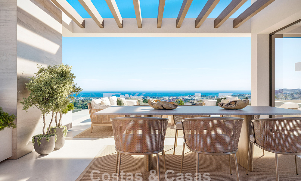 5 villas adosadas modernistas en venta con vistas panorámicas al mar en La Quinta, Benahavís - Marbella 795593