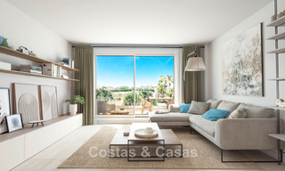 Modernos apartamentos de obra nueva en venta a poca distancia a pie de la playa en Mijas Costa, Costa del Sol 792691 