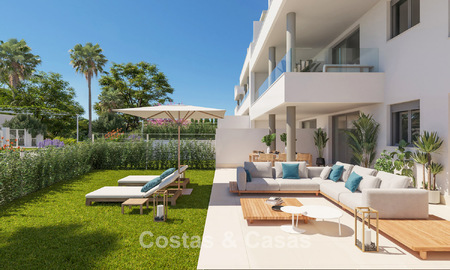 Modernos apartamentos de obra nueva en venta a poca distancia a pie de la playa en Mijas Costa, Costa del Sol 792696
