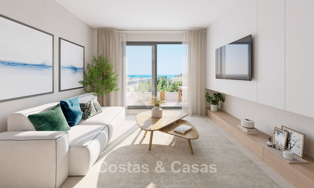 Nuevos apartamentos contemporáneos con vistas panorámicas al mar en venta en Mijas Costa, Mijas 792747