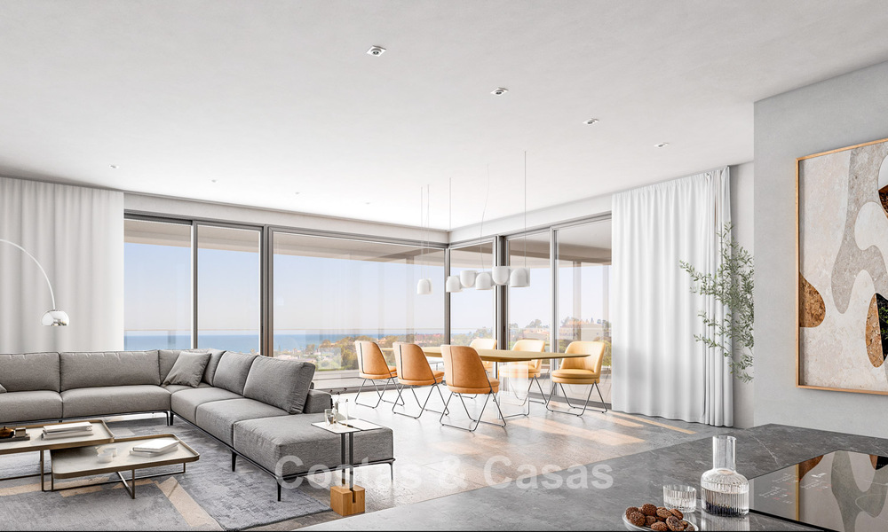 Apartamentos de obra nueva modernos con vistas panorámicas al mar en venta en Manilva, Costa del Sol 792930