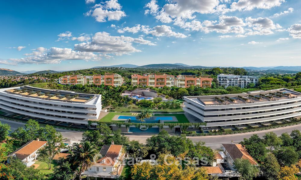 Apartamentos de obra nueva modernos con vistas panorámicas al mar en venta en Manilva, Costa del Sol 792934