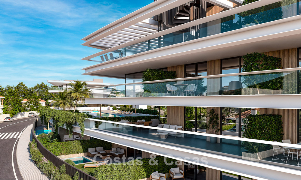 Apartamentos de obra nueva modernos con vistas panorámicas al mar en venta en Manilva, Costa del Sol 792939