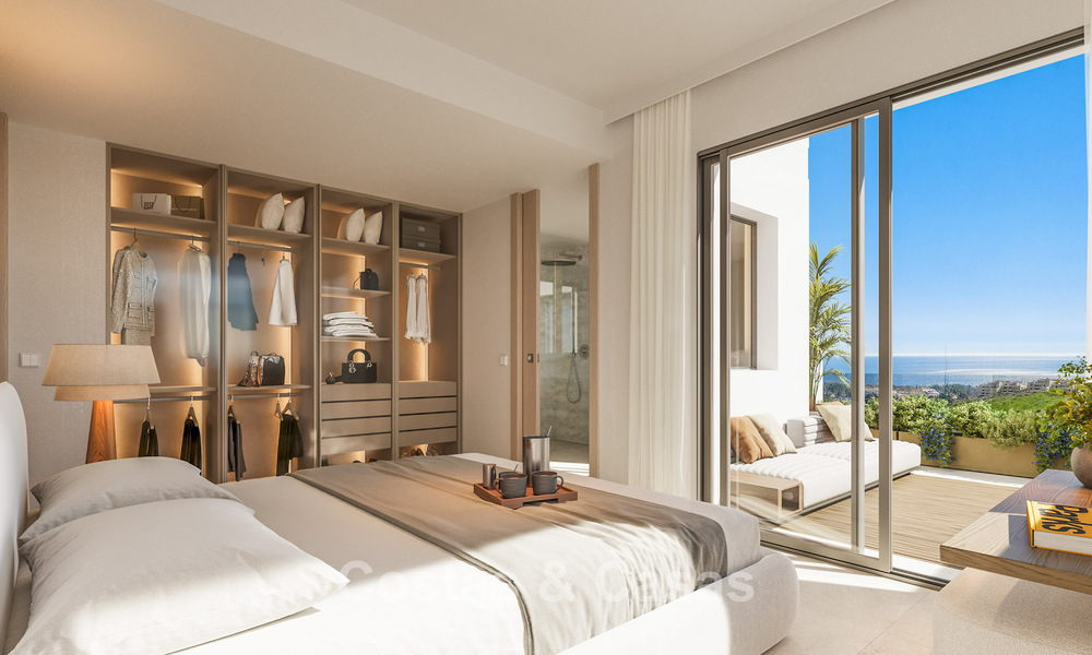 Apartamentos innovadores con vistas panorámicas al mar en venta en un resort de golf en Mijas Costa, Costa del Sol 792970