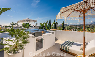 Exclusiva casa adosada con vistas panorámicas en venta en el valle del golf de Nueva Andalucía, Marbella 793285 