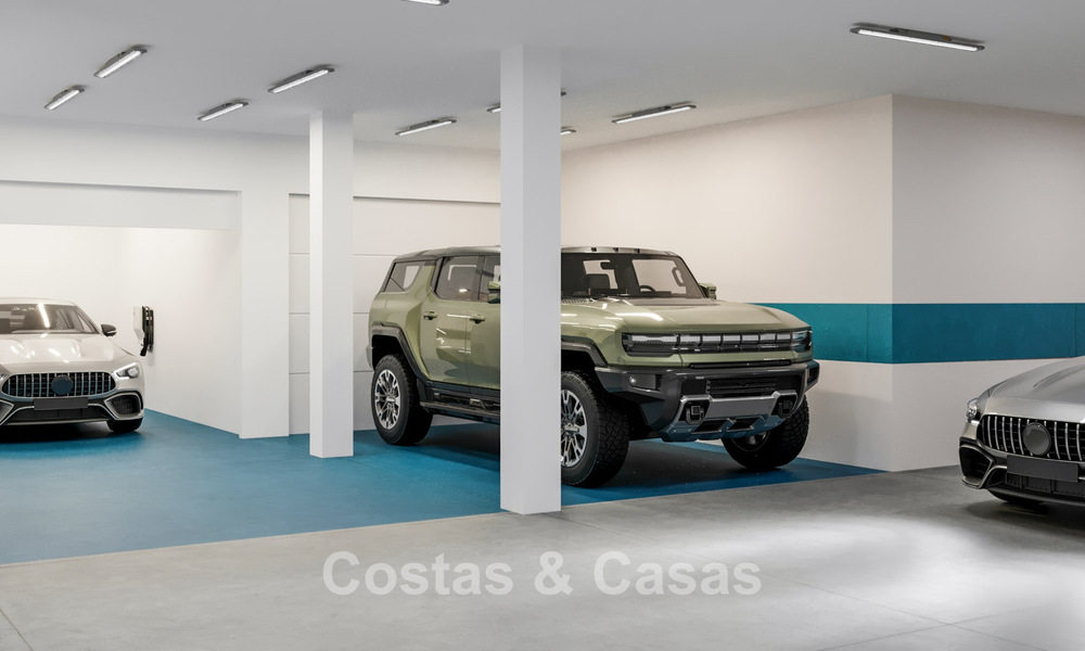 ¡Lanzamiento! Villas adosadas modernas con vistas al mar en venta en un complejo estilo resort en Elviria, Este de Marbella 793135