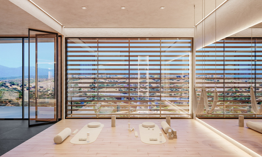 ¡Lanzamiento! Villas adosadas modernas con vistas al mar en venta en un complejo estilo resort en Elviria, Este de Marbella 793154