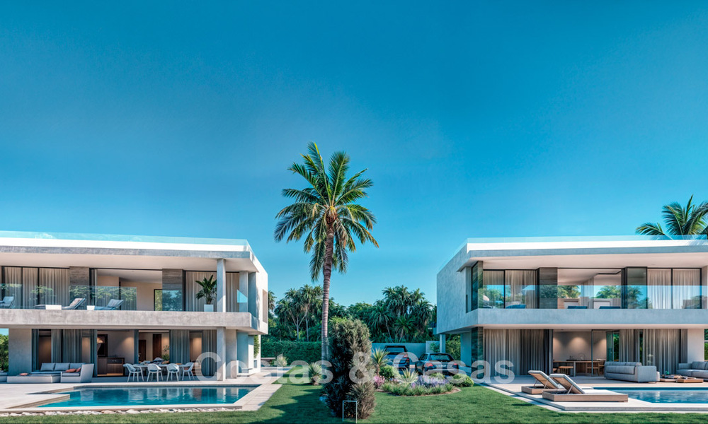 2 Villas de lujo nuevas en venta a poca distancia a pie de una casa club de golf en la New Golden Mile, Marbella - Estepona 794255