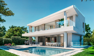 2 Villas de lujo nuevas en venta a poca distancia a pie de una casa club de golf en la New Golden Mile, Marbella - Estepona 794257 