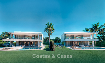 2 Villas de lujo nuevas en venta a poca distancia a pie de una casa club de golf en la New Golden Mile, Marbella - Estepona 794259