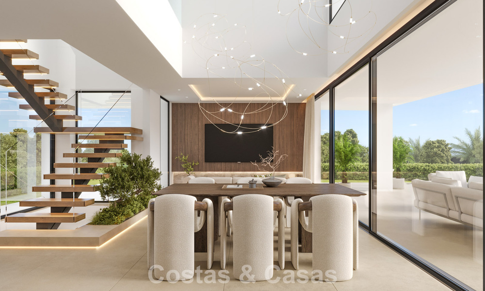 2 Villas de lujo nuevas en venta a poca distancia a pie de una casa club de golf en la New Golden Mile, Marbella - Estepona 794270