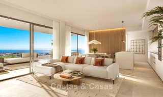 Apartamentos modernos con vistas panorámicas al mar en venta en un resort de golf en Mijas Costa, Costa del Sol 794786 