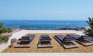 Exclusivas villas pareadas con vistas al mar en venta en un entorno de golf privilegiado en Mijas, Costa del Sol 795281 