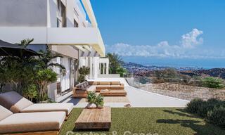 Exclusivas villas pareadas con vistas al mar en venta en un entorno de golf privilegiado en Mijas, Costa del Sol 795284 