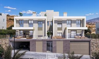 Exclusivas villas pareadas con vistas al mar en venta en un entorno de golf privilegiado en Mijas, Costa del Sol 795285 