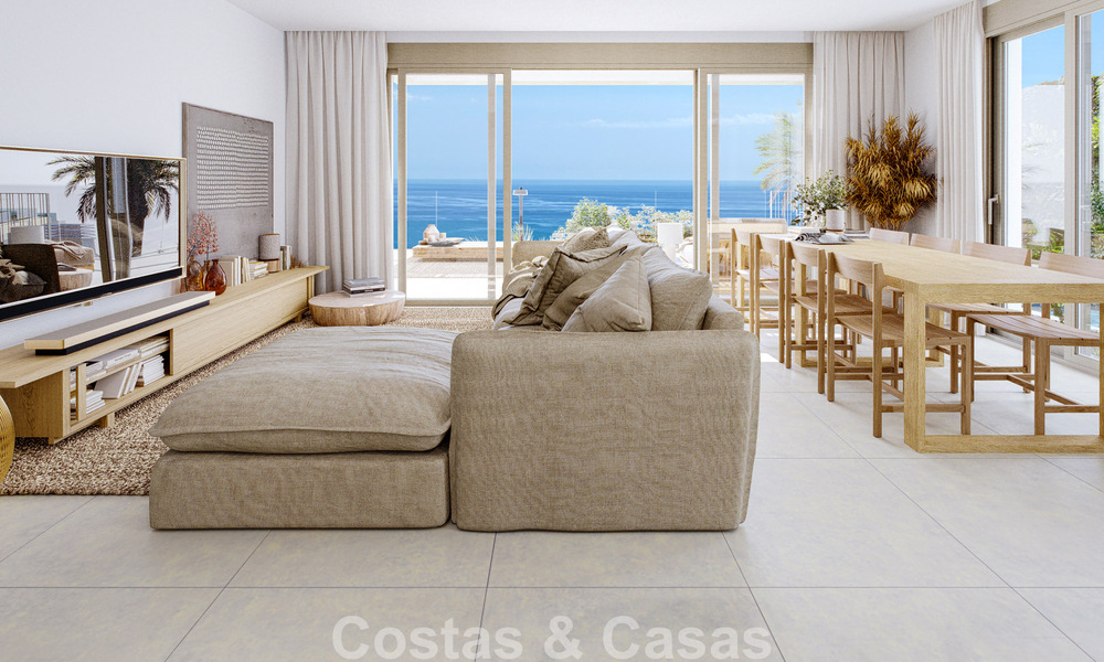 Exclusivas villas pareadas con vistas al mar en venta en un entorno de golf privilegiado en Mijas, Costa del Sol 795291