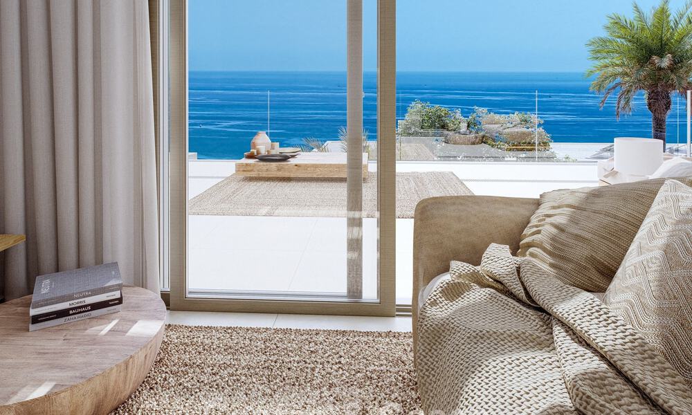 Exclusivas villas pareadas con vistas al mar en venta en un entorno de golf privilegiado en Mijas, Costa del Sol 795300