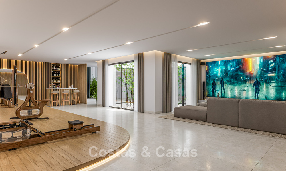 Exclusiva villa moderna con piscina climatizada en venta en la New Golden Mile, Marbella - Estepona 796036