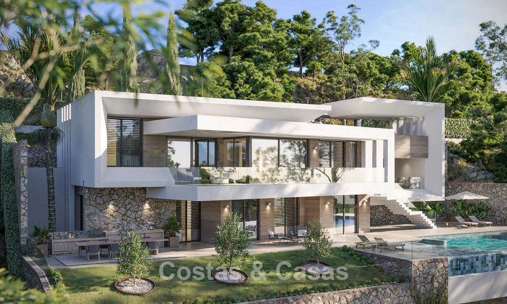 Nueva villa de lujo de alta gama en venta en entorno de golf con vistas al mar en La Cala de Mijas, Costa del Sol 796341