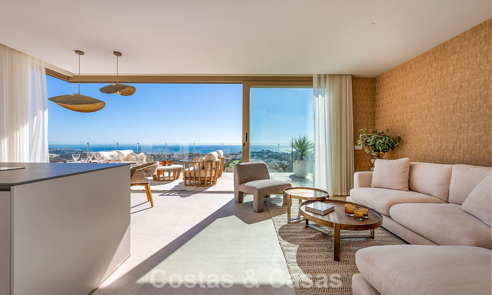 Listo para entrar a vivir! Lujosos apartamentos modernos con vistas panorámicas al mar en venta en Mijas, en la Costa del Sol 797119
