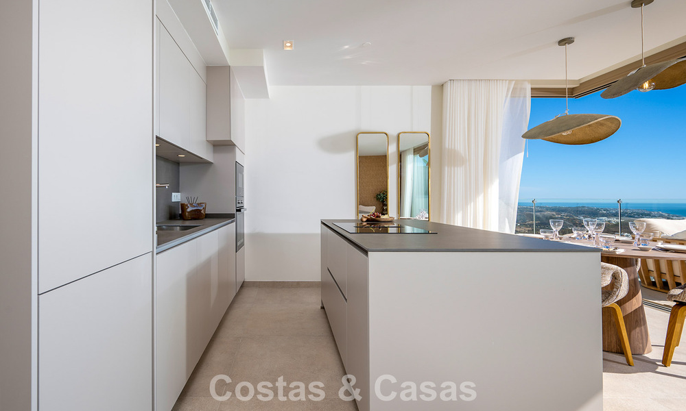 Listo para entrar a vivir! Lujosos apartamentos modernos con vistas panorámicas al mar en venta en Mijas, en la Costa del Sol 797120
