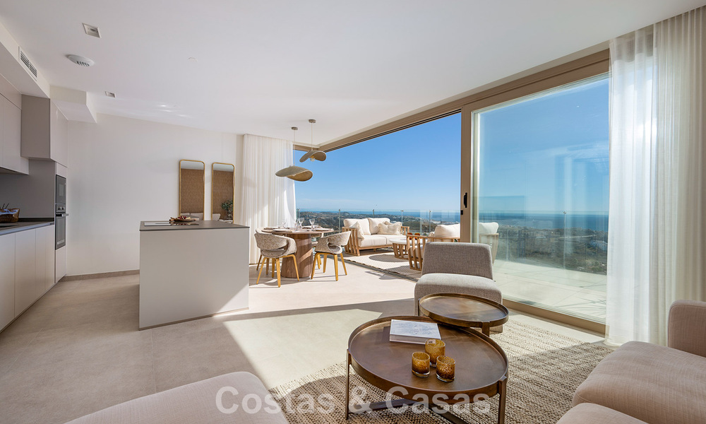 Listo para entrar a vivir! Lujosos apartamentos modernos con vistas panorámicas al mar en venta en Mijas, en la Costa del Sol 797123