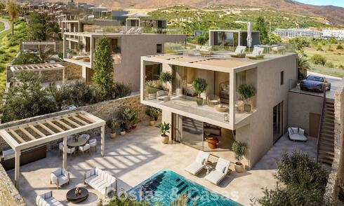 Villas modernas de nueva construcción en venta en primera línea de golf, cerca del centro de Estepona 796961