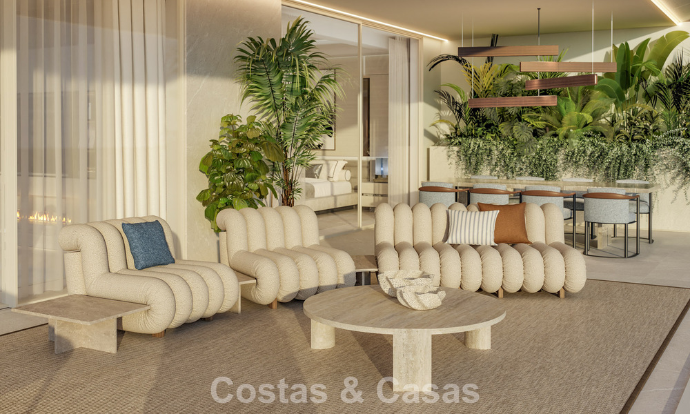 Lanzamiento! Apartamentos de lujo vanguardistas en venta con vistas al mar, a un paso de la playa y del paseo marítimo en Estepona 797192