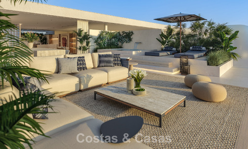 Lanzamiento! Apartamentos de lujo vanguardistas en venta con vistas al mar, a un paso de la playa y del paseo marítimo en Estepona 797194