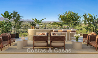 Lanzamiento! Apartamentos de lujo vanguardistas en venta con vistas al mar, a un paso de la playa y del paseo marítimo en Estepona 797201 