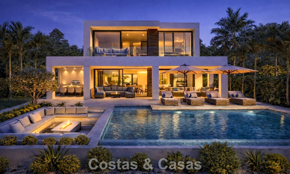 Nueva villa de lujo modernista en venta en primera línea de golf en Mijas, Costa del Sol 798119