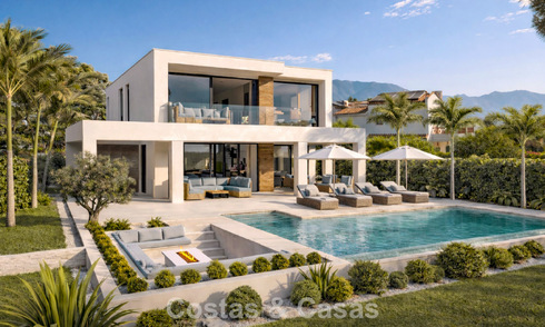 Nueva villa de lujo modernista en venta en primera línea de golf en Mijas, Costa del Sol 798120