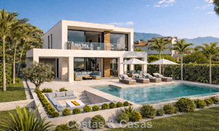 Nueva villa de lujo modernista en venta en primera línea de golf en Mijas, Costa del Sol 798120 