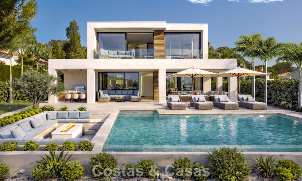 Nueva villa de lujo modernista en venta en primera línea de golf en Mijas, Costa del Sol 798121