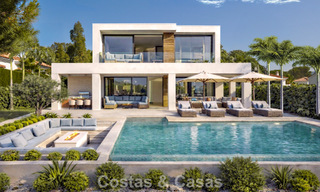 Nueva villa de lujo modernista en venta en primera línea de golf en Mijas, Costa del Sol 798121 