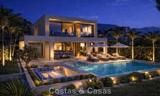 Nueva villa de lujo modernista en venta en primera línea de golf en Mijas, Costa del Sol 798127 