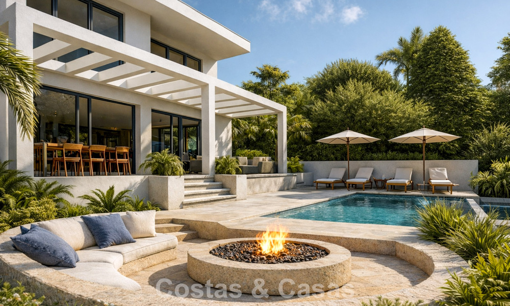 Fantástica villa en primera línea de golf con vistas fenomenales en venta en La Cala Golf Resort, Mijas, Costa del Sol 798140